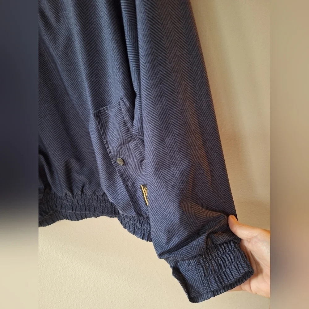 Tourney Gore-Tex Mens Golf Jacket Herringbone Navy Waterproof 1/4 Zip Size L